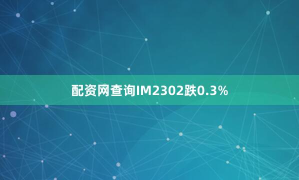 配资网查询IM2302跌0.3%